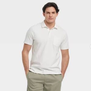 Goodfellow & Co White Polo Shirt Men's Size XL White Short Sleeve NWT